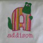 Alligator Initial Applique